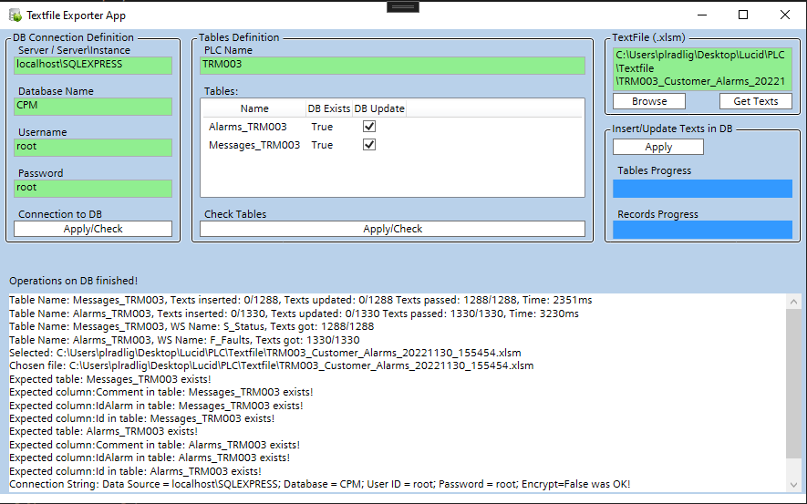 Textfile Exporter App screenshot